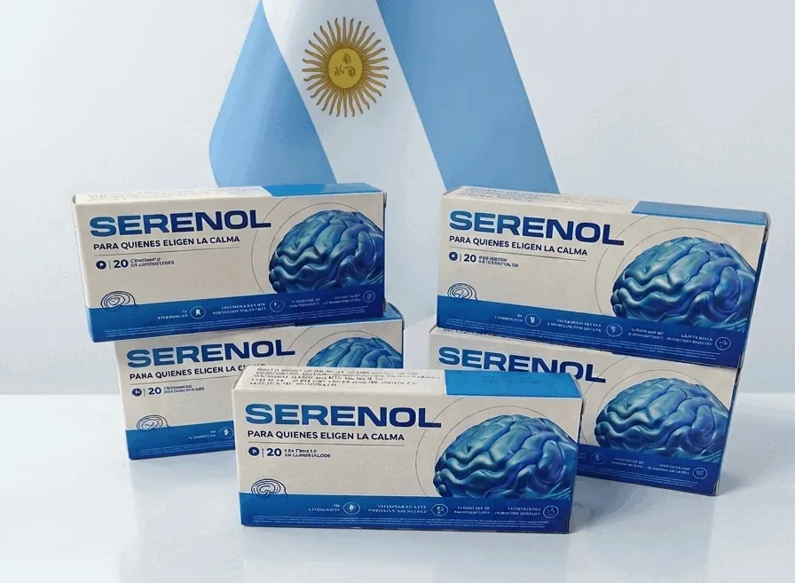 Cajas de Serenol con bandera argentina