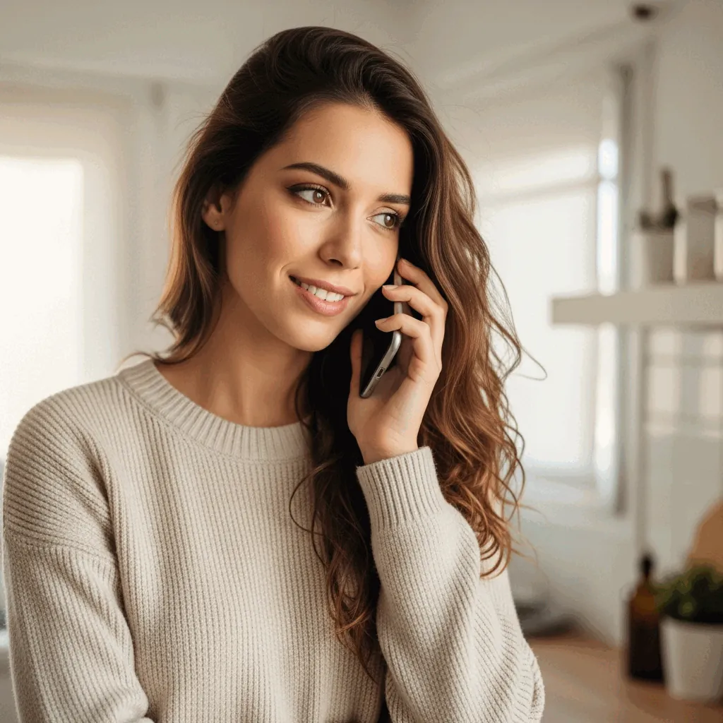 Asesora confirmando el pedido por tel&eacute;fono